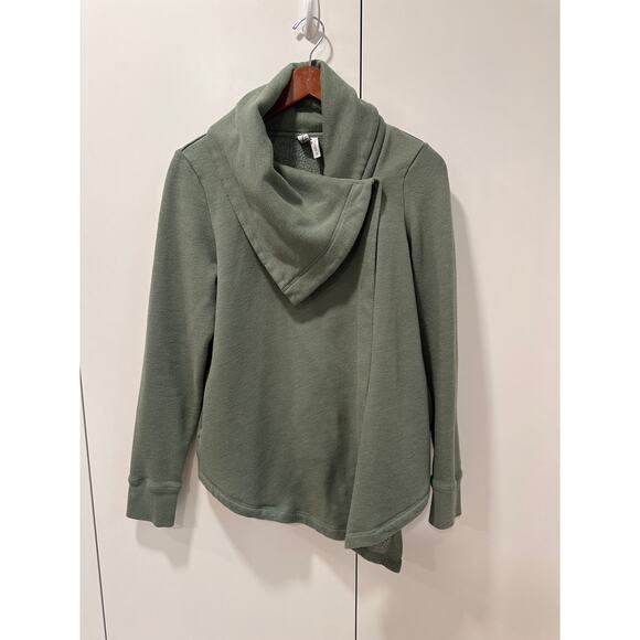 Z By Zella Sweater Cardigan Green Agave Shooting Star Drape Pullover Size M - Picture 2 of 12